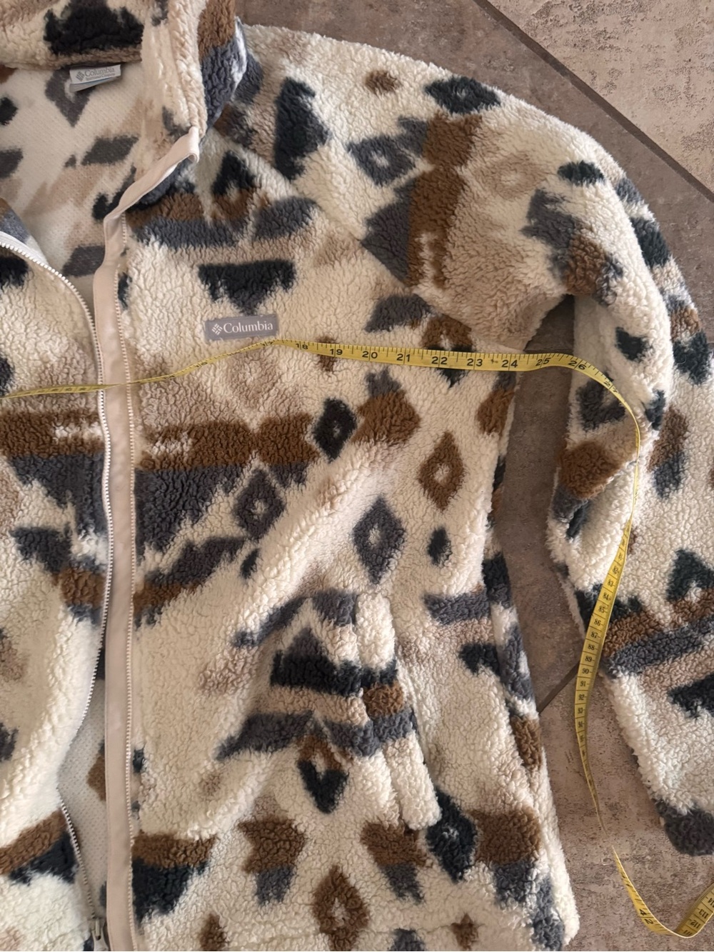 NWOT - Columbia Sherpa Fleece Jacket Aztec Southwest Print XL Like New - Picture 3 of 7